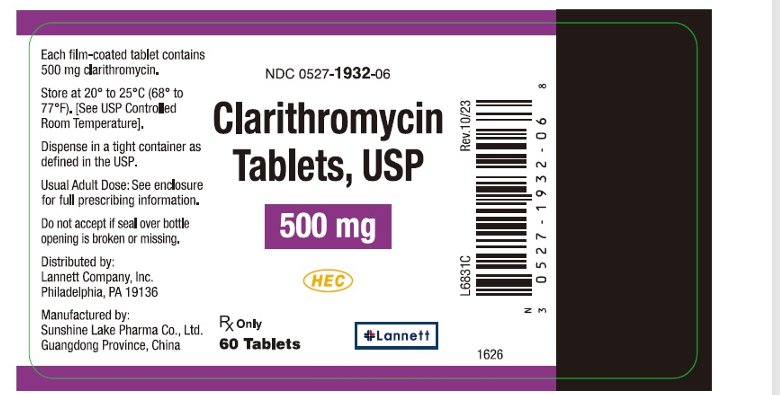 Clarithromycin 500mg 60 film-coated tabs